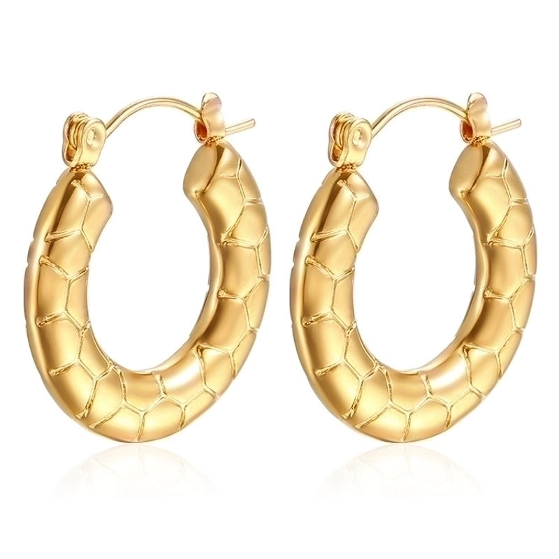 1 Pair Minimalist Classic Style Solid Color Plating 201 Stainless Steel 18K Gold Plated Earrings