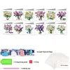 12Pcs Bouquet DIY Diamond Painting Greeting Cards for Adult Holiday Gifts
