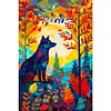 (40*60cm)Stained Glass Wolf - Full Round Drill Diamond Painting