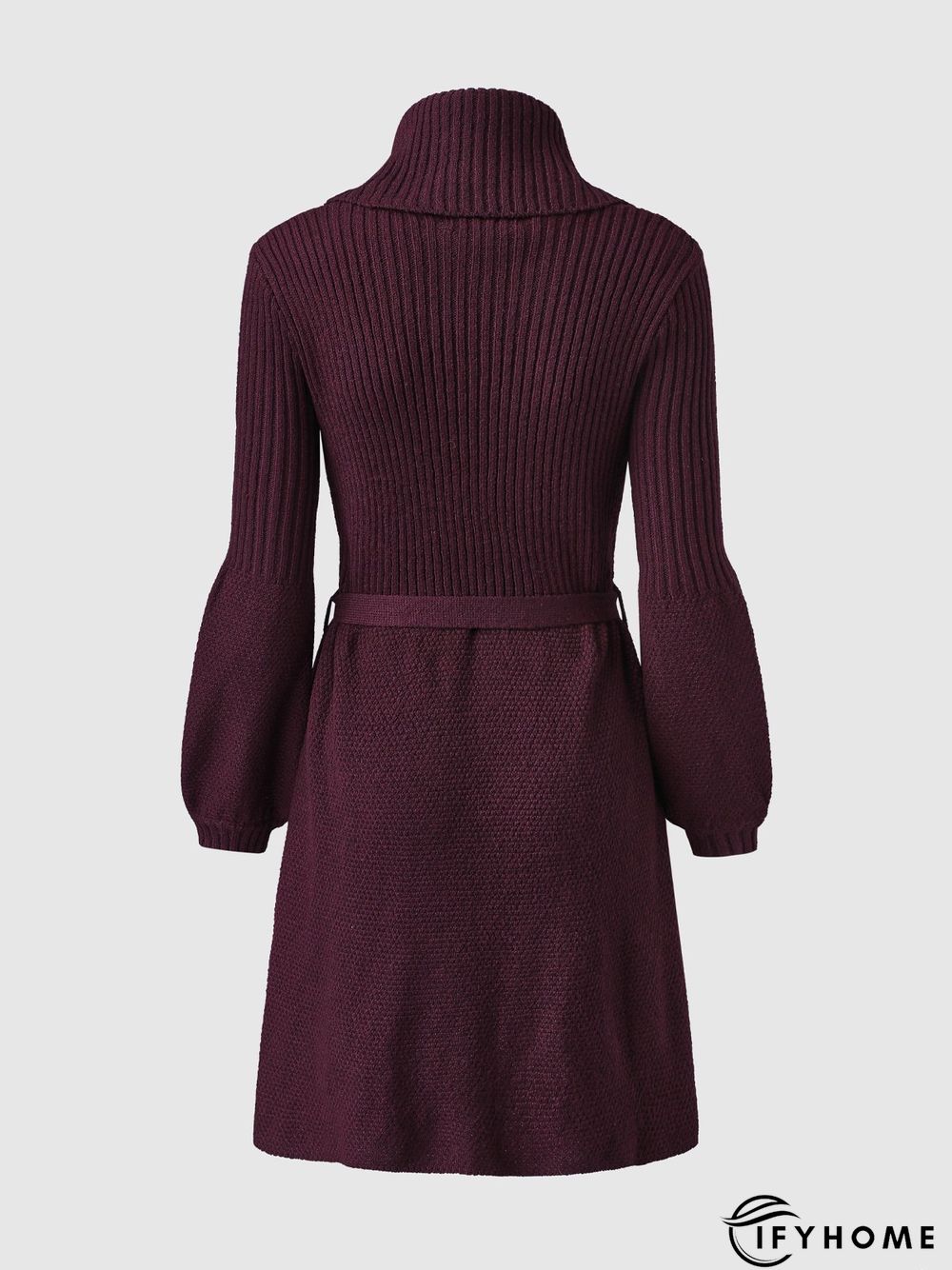 Elegant Solid Long Sleeve Sweater Dress | IFYHOME