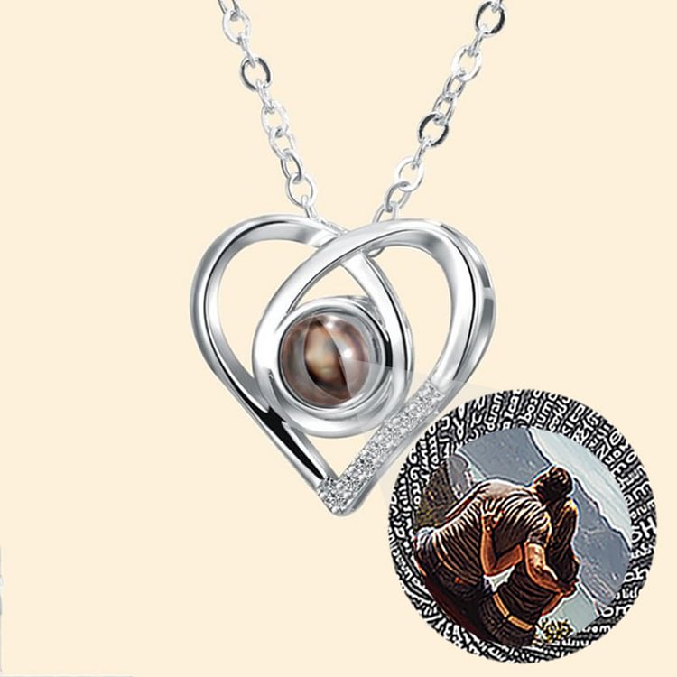 Personalized Photo Projection Necklace-Sparkling Heart
