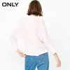 ONLY Brand 2018 NEW loose striped single-breasted V-Neck nine-quarter sleeve female shirts |117305516