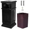 [US Local Warehouse] Commercial Trash Can with Removable Inner Bucket & Lid Side Opening Waste Bin for Garage Backyard