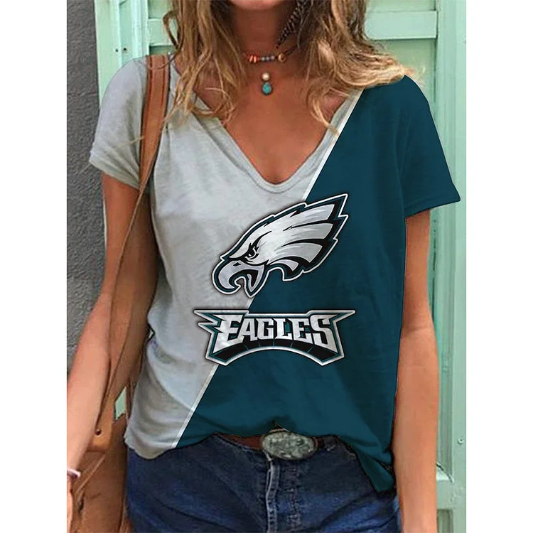 Philadelphia Eagles Lightweight Short Sleeve V-Neck T-Shirt