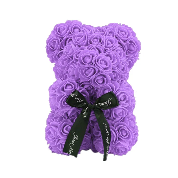 Handcrafted Romantic Rose Flower Teddy Bear