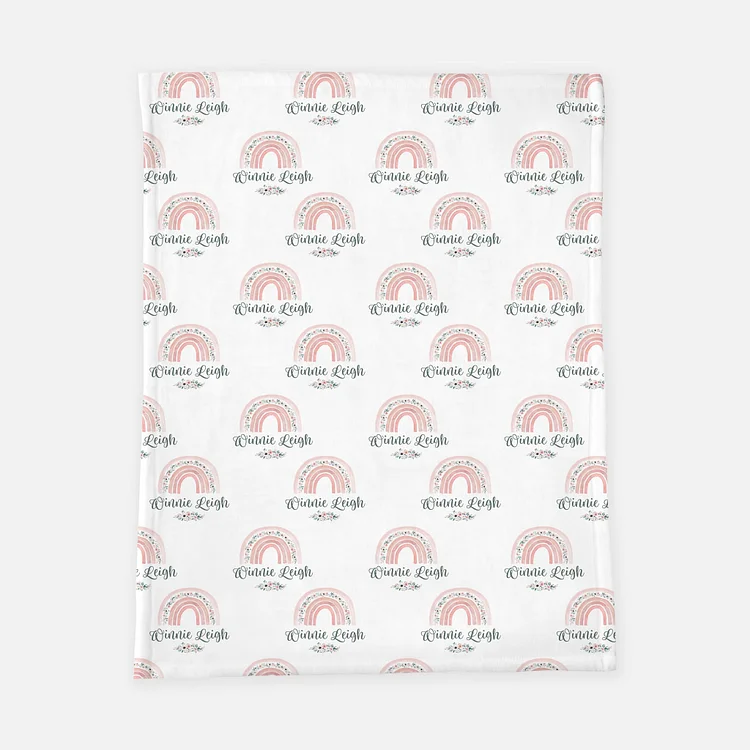 Personalized Rainbow Baby Girl Swaddle Newborn Swaddle Blanket Set|Set18