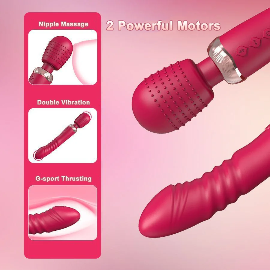 Tremor - Powerful Deep Thrusting Vibrator Dildo With Triple Motors, Large Size Massager Sex Toy For Couples