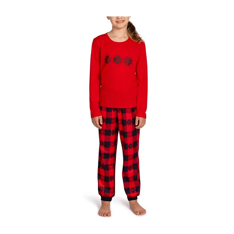 Pikachu Winter Plaid Jersey Long-Sleeve T-Shirt & Flannel Jogger Pants Pajama Set - Youth