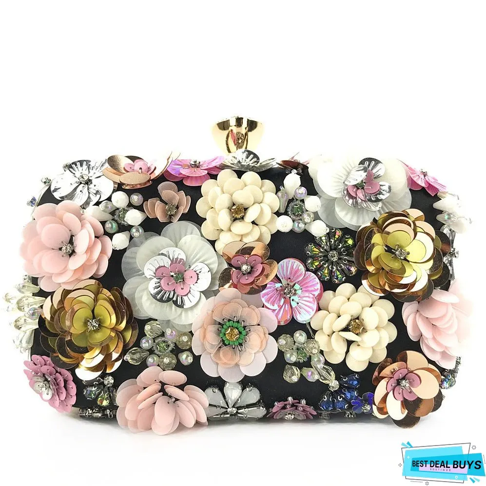 Lady Flower Beaded Banquet Party Clutch Bag Bag2107