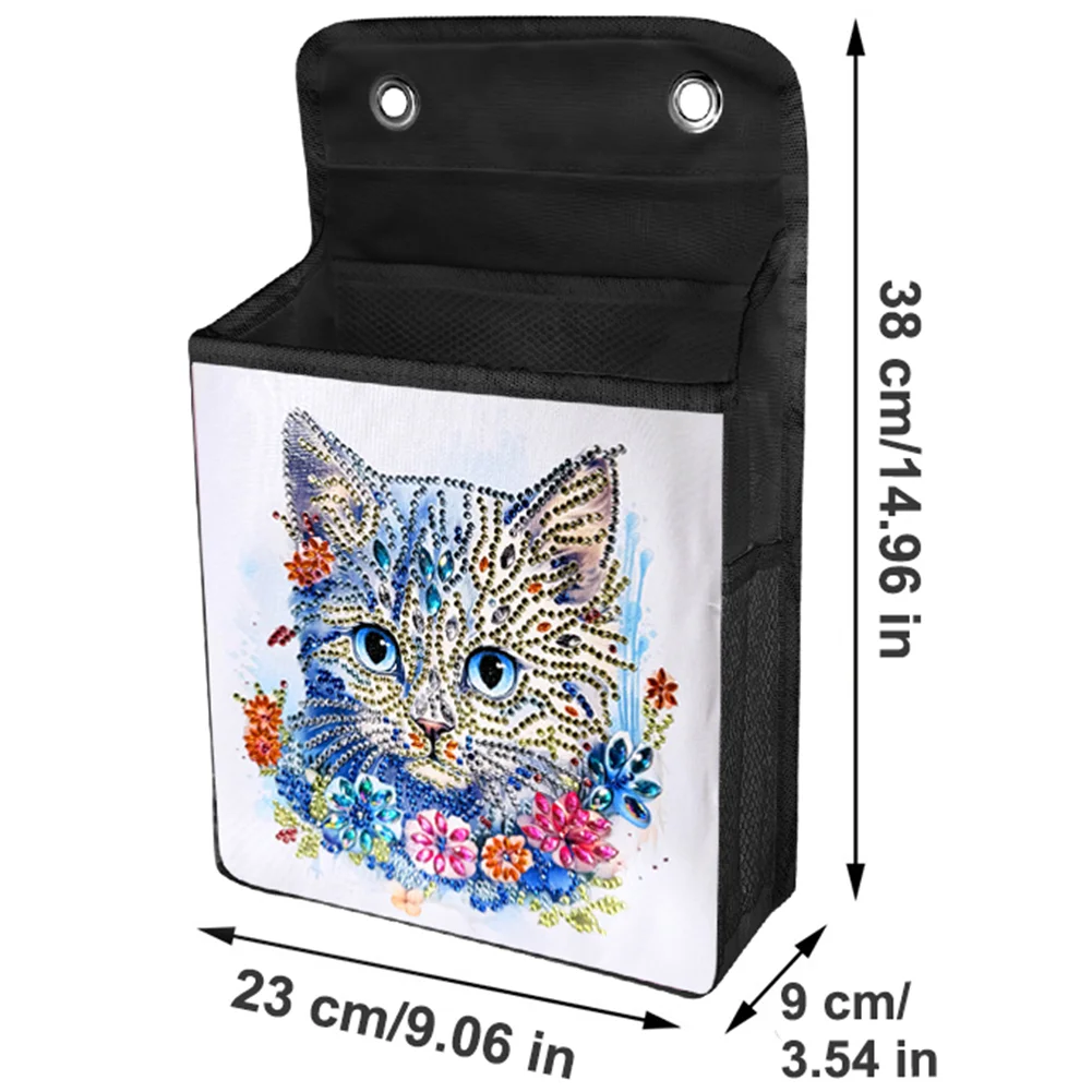 DIY Flower Cat Diamond Painting Storage Bag Diamond Art Sundries Holder Bag