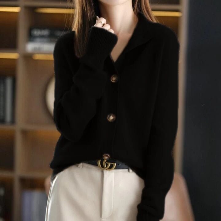 Cardigan Loose Retro Collar Knitted Sweater | EGEMISS