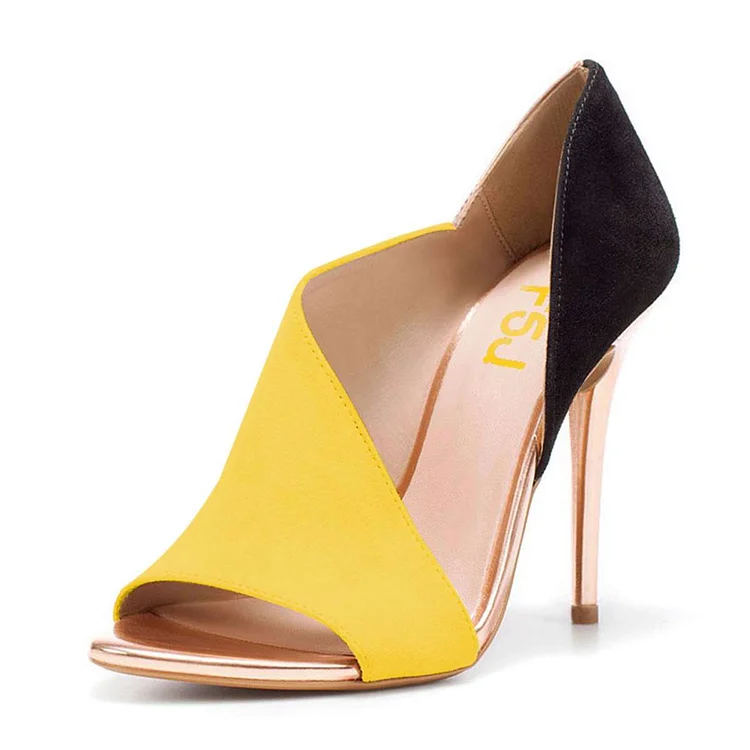 Yellow Hope Ankle Strap Heels – High