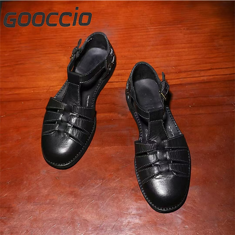 VM181 Top-Grain Calf Skin Dress Sandals For Men GOOCCIO   