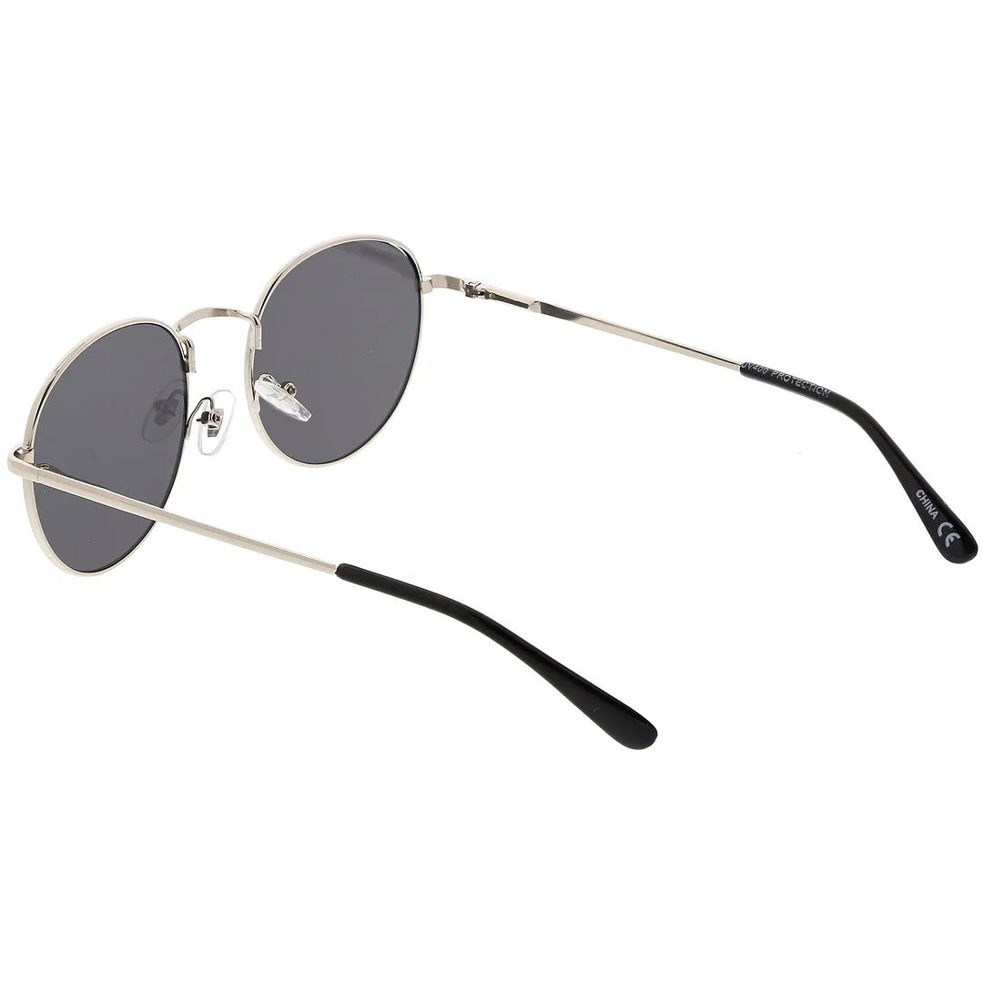 Classic Metal Round glasses With Round Flat Lens 50mm