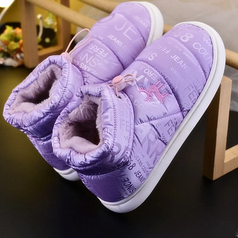 Qengg Slippers Women 2022 Winter Cotton Shoes Women Warm Down Comfort Simple Couple Plush Woman Slippers Waterproof Footwear