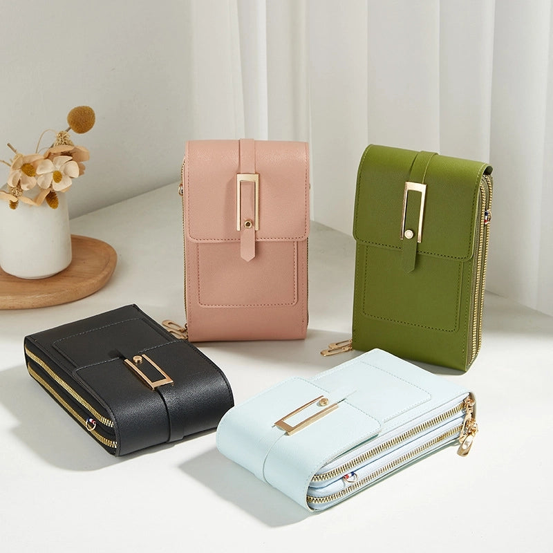Women's Solid Color Pu Leather Zipper Wallets