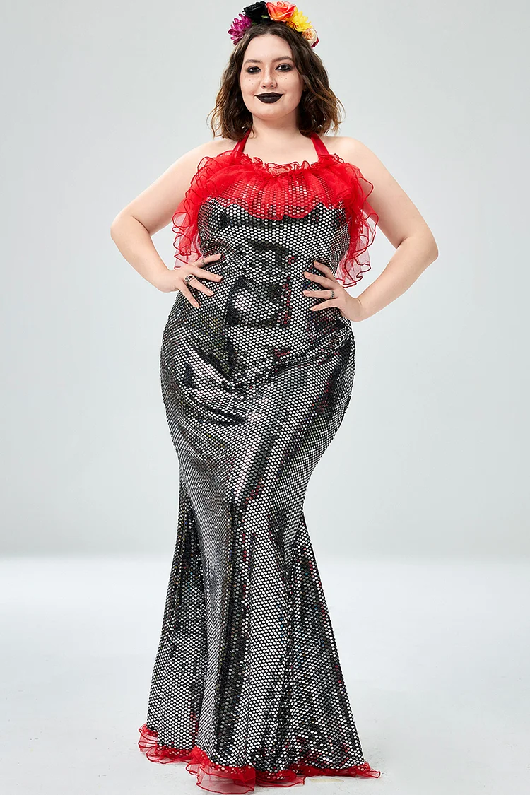 chinese dress ladies Zapaka Women Burgundy Plus Size Prom Dress Mermaid Off The Shoulder Formal Dress with Feathers, Burgundy / US18W
