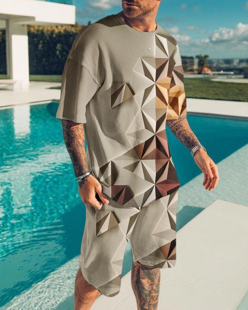 Men's Fashion Printing Shorts Suit56