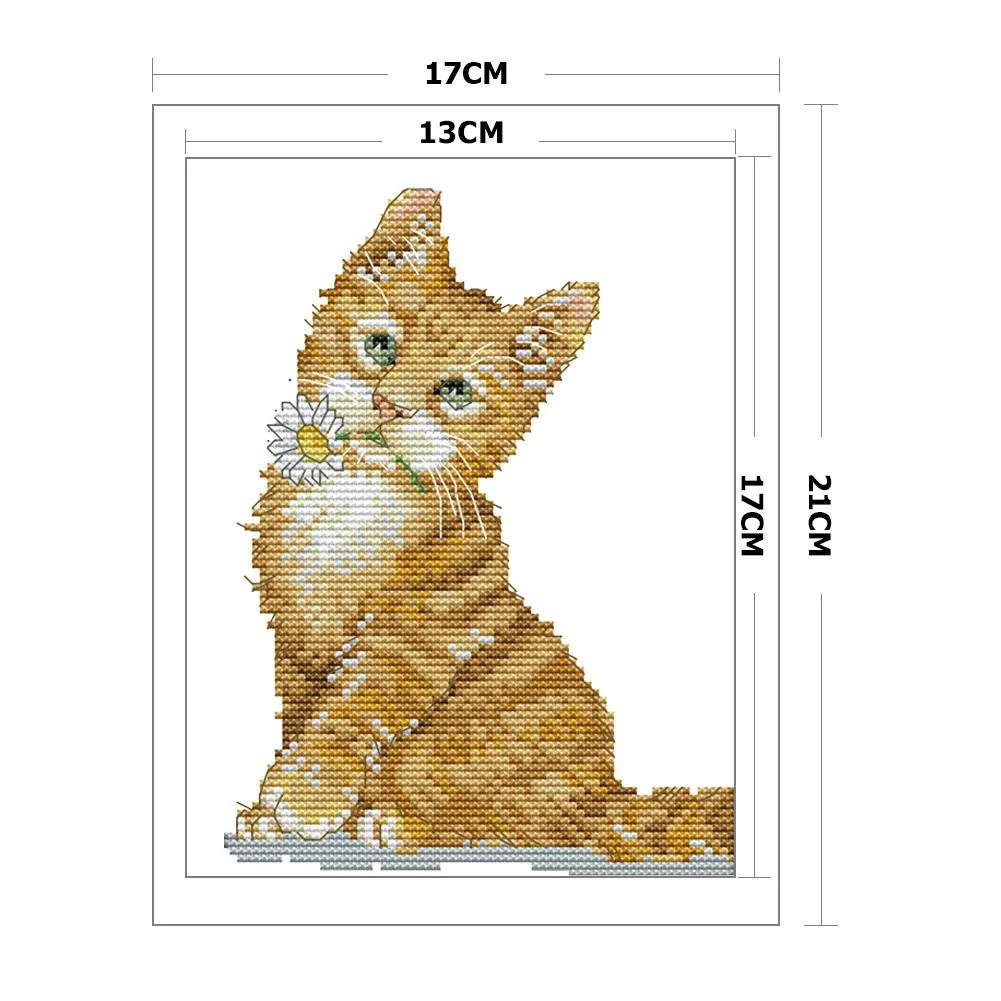 14ct Stamped Cross Stitch - Cat(17*21cm)