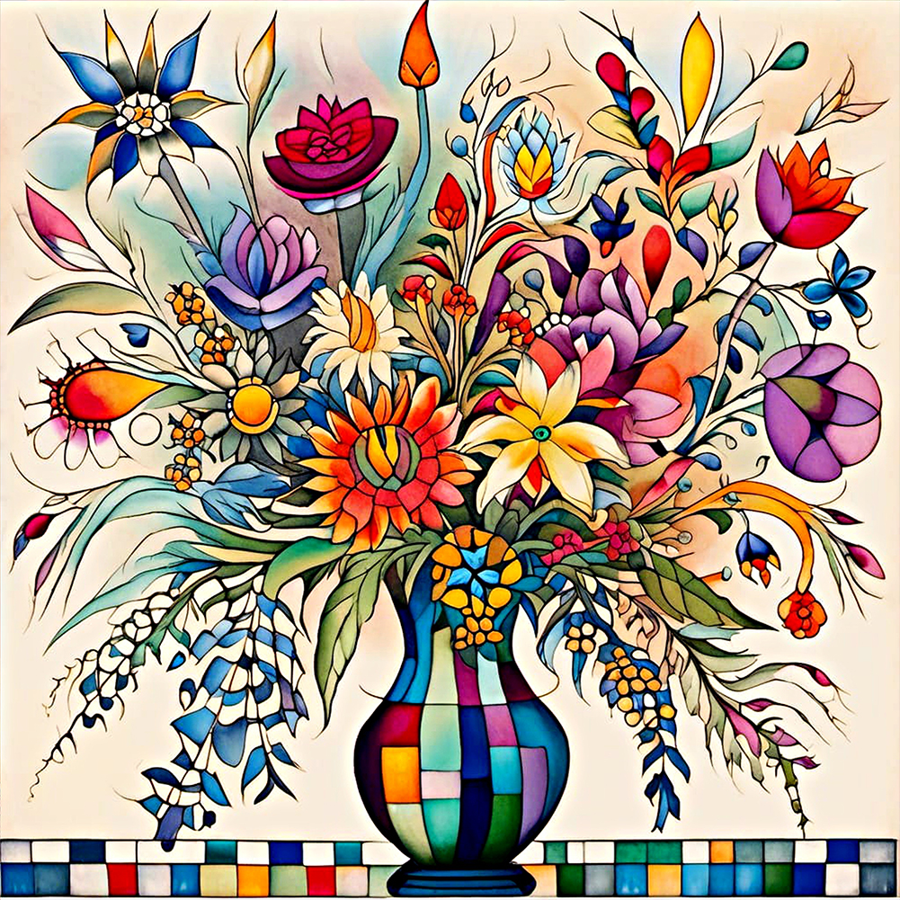 Abstract Flower 30*30cm(canvas) full round drill diamond painting