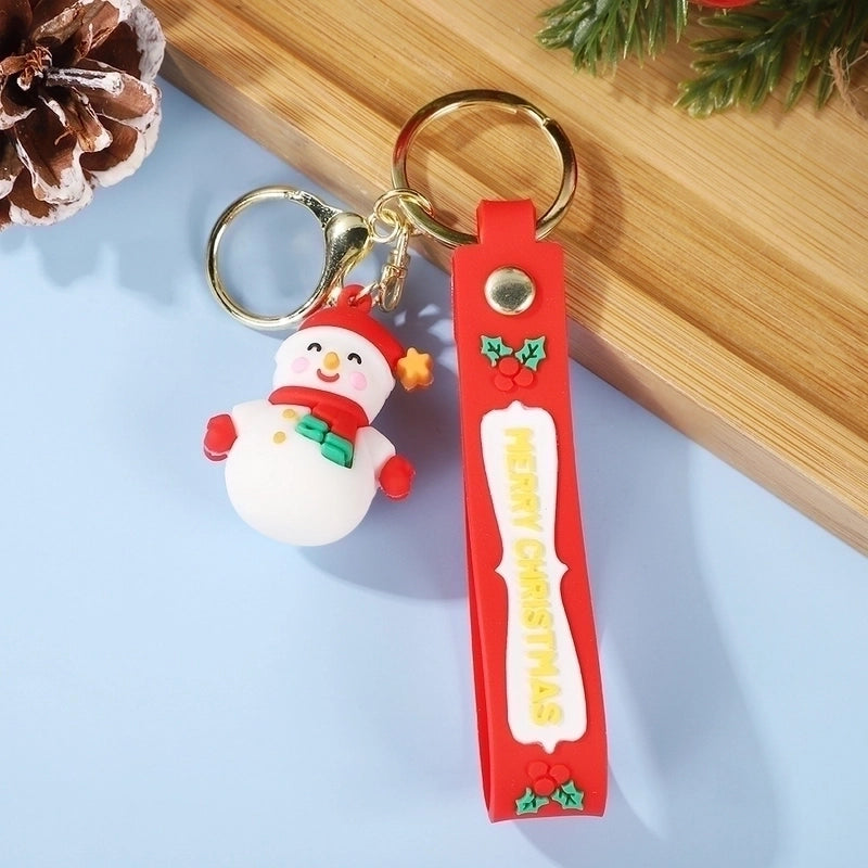 Cute Christmas Tree Santa Claus Elk PVC Metal Christmas Women’s Bag Pendant Keychain