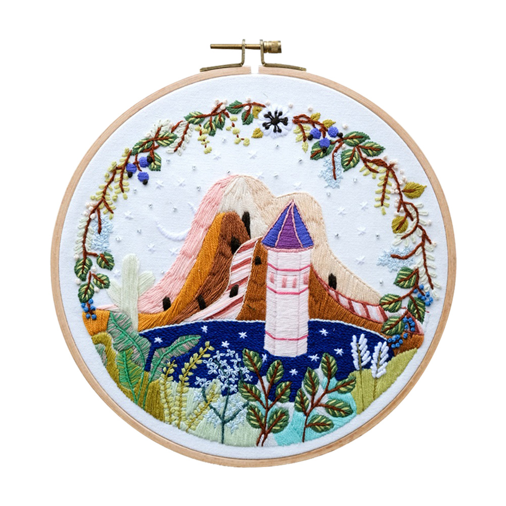 

Mountain House Landscape - Embroidery - Cross Stitch, 501 Original