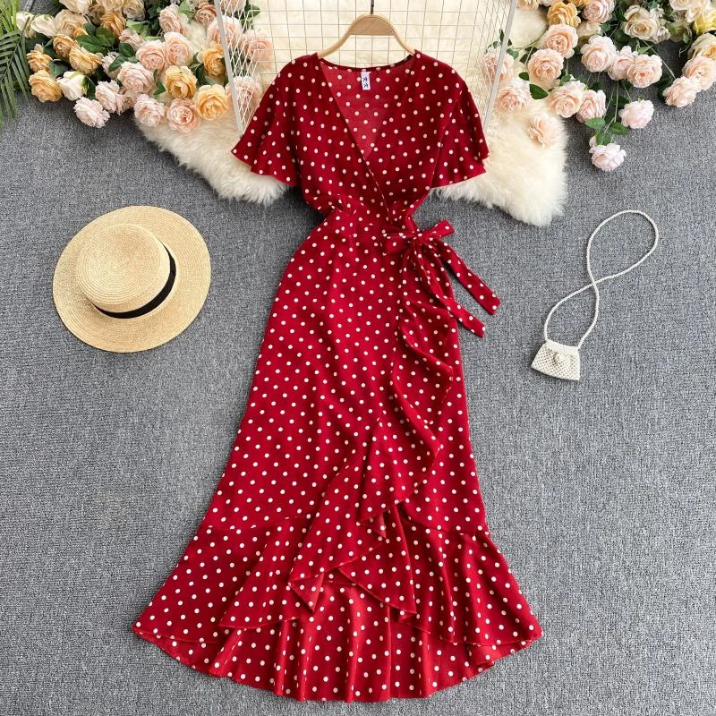 Croysier Summer Clothes Dresses For Women 2021 Elegant Vintage Ruffle ...