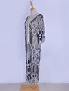 Half-Sleeve Embroidered See-Through Cardigan Cover-Up Swimwear
