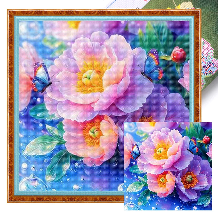 【Mona Lisa Brand-Cotton】Flowers (50*50cm) 11CT Stamped Cross Stitch gbfke