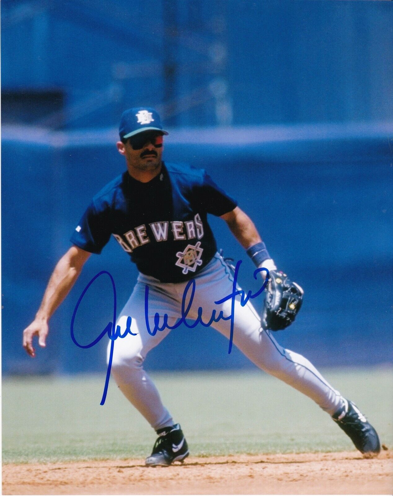 JOSE VALENTIN MILWAUKEE BREWERS ACTION SIGNED 8x10