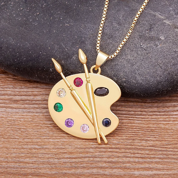 Palette Brush Necklace