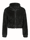 Fuzzy Solid Fall & Winter Jacket, Casual Zip Up Long Sleeve Warm Outerwear, Women's Clothing