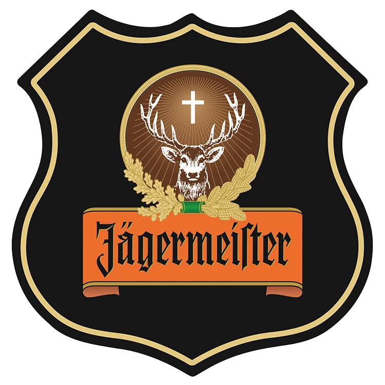 Jägermeister - bouclier vintage enseignes en étain/enseignes en bois - 11.8x11.8in