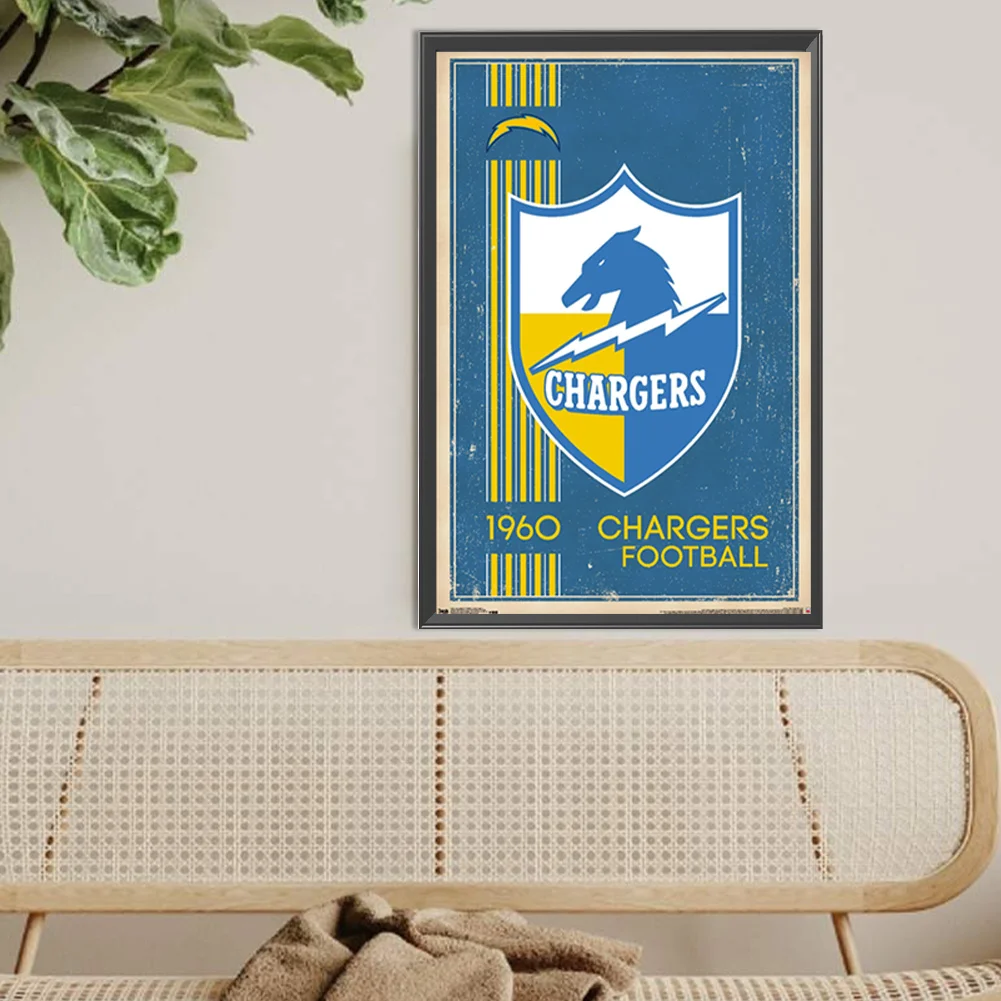 Diamond Painting - Full Round Drill - Los Angeles Chargers(Canvas|30*45cm)