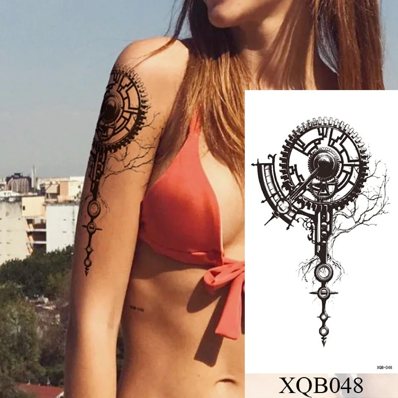 1Sheet Waterproof Temporary Tattoo Sticker Rose Owl Flash Tattoos Spider Skull Sanskrit Body Art Arm Fake Tatoo Women Men