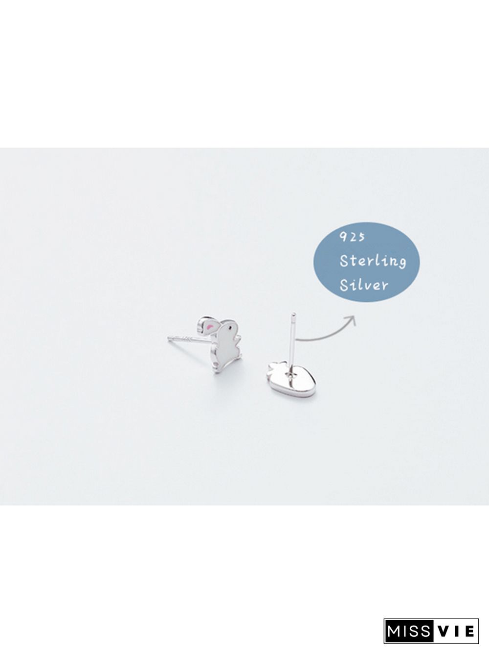 Rabbit Carrot 925 Sterling Silver Stud Earrings