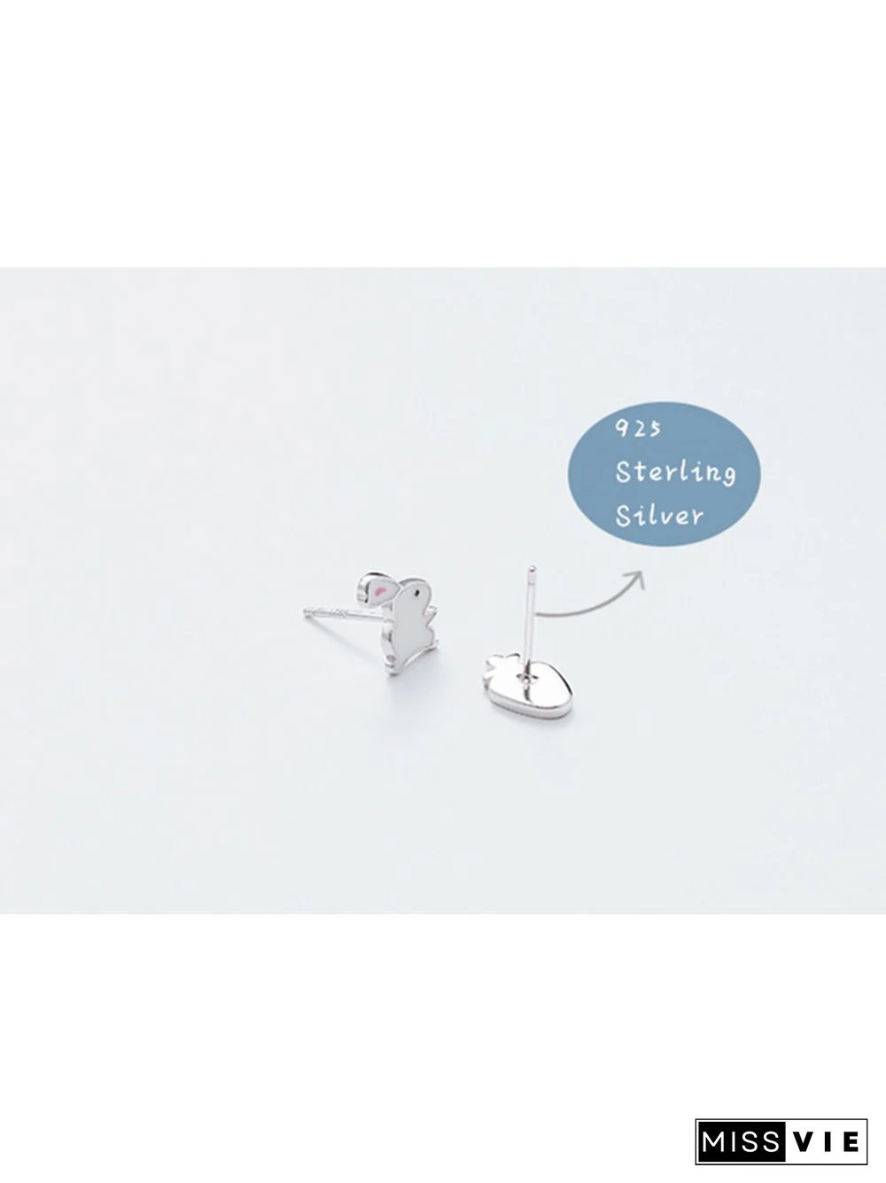 Rabbit Carrot 925 Sterling Silver Stud Earrings