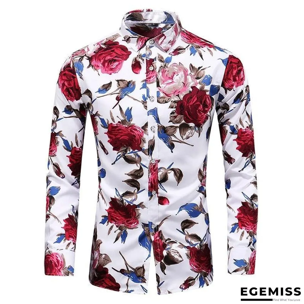 Men's Fashion Casual Plus Size Lapel Print Shirts | EGEMISS