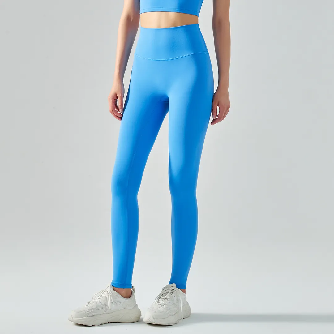 HergymclothinNile Blue high waisted butt lifting comfort stretchy yoga leggings without front seam for sale