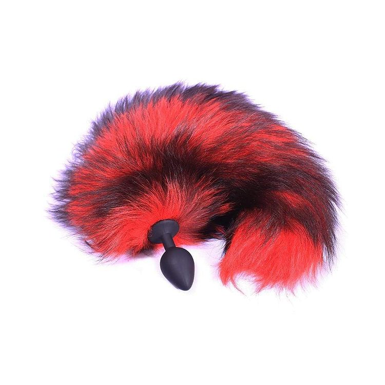 Red Silicone Wolf Tail Plug 16