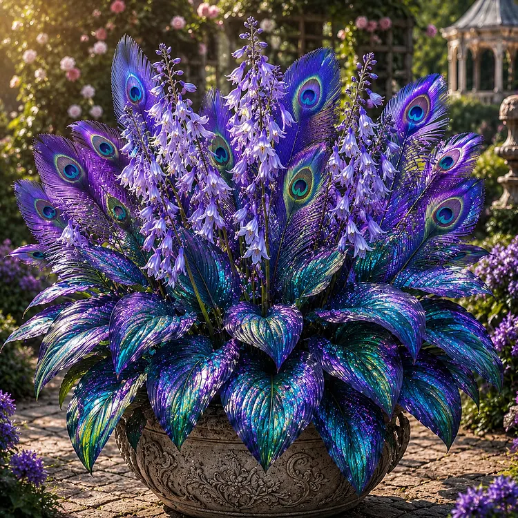 🏡🦚 Peacock Feather Hosta Bulbs 💥 Stunning Foliage That Transforms Any Garden