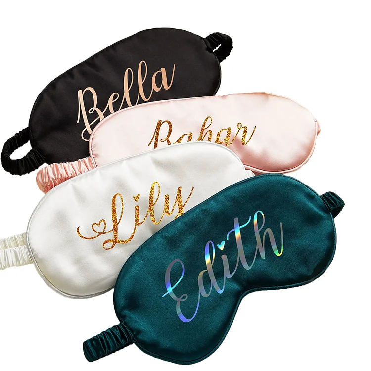 BlanketCute-Personalized Lovely Bedroom Satin Eye Mask with Your Name | 02