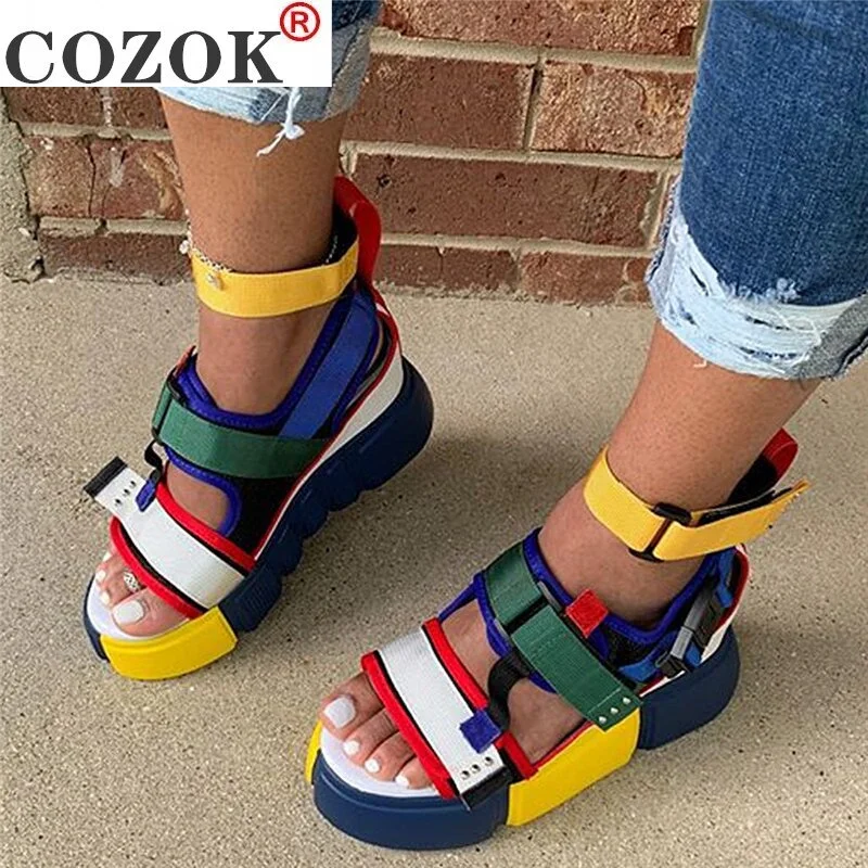 2021 Fashion High Top Platform Sandals Women Shoes Summer Super High Heels Ladies Casual Shoes Wedge Chunky Gladiator Sandals