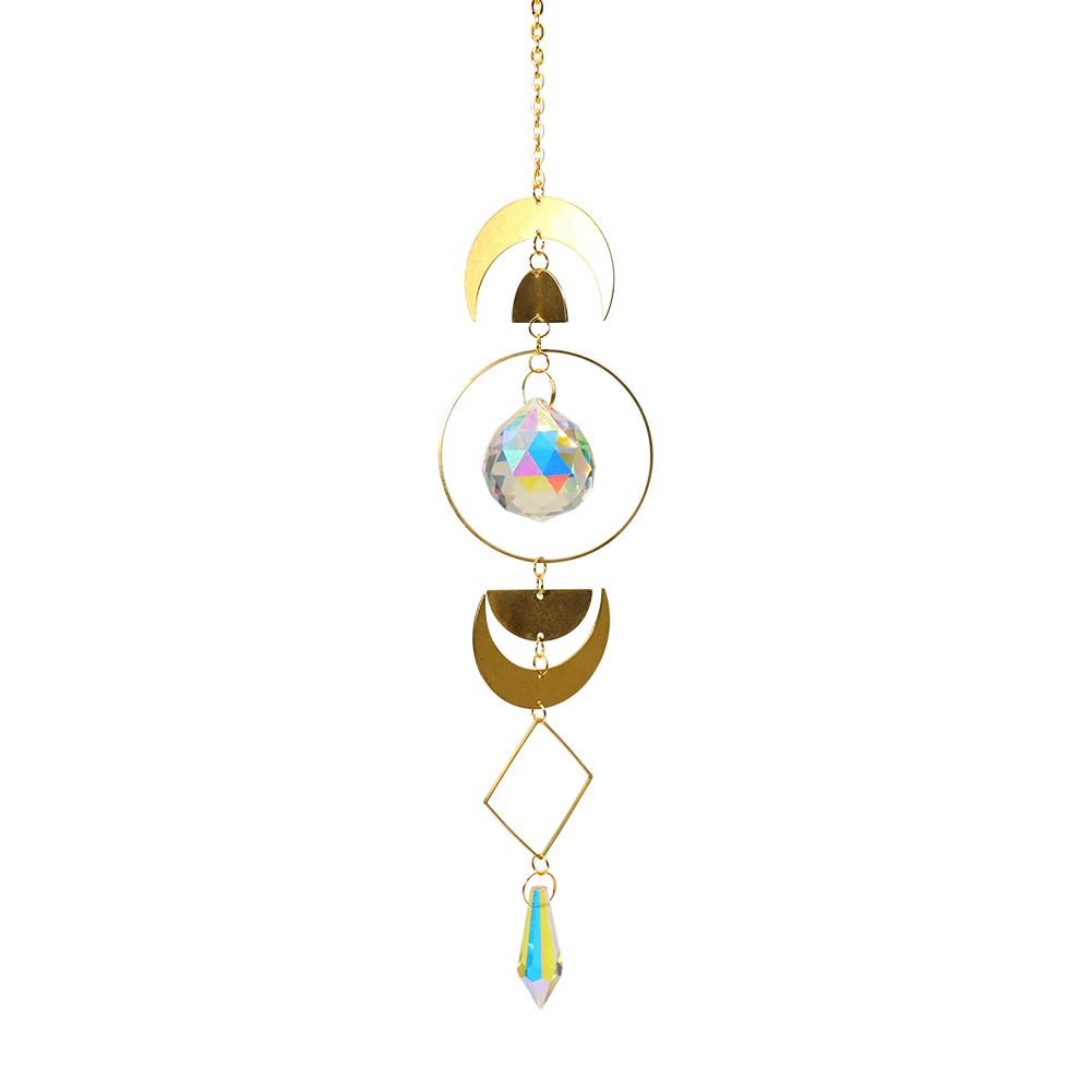 

Moon Bead Crystal Rainbow Chaser Curtain Home Garden Car Pendant, 501 Original