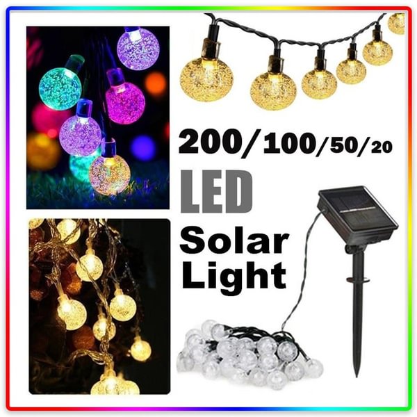20/50/100/200 Balls Solar String Lights Garden Outdoor String Lights Waterproof Crystal Ball Fairy Lights Decoration Lighting for HomeGarden Patio Yard Christmas - Shop Trendy Women's Fashion | TeeYours