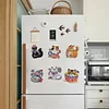 (US Only)6pcs 2D Flat Acrylic Independence Day Cat DIY Diamond Painting Fridge Magnets