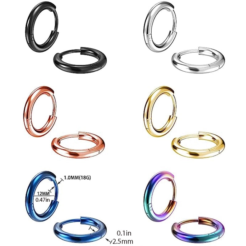 Earrings Titanium Steel Earrings Thick Thin Coil Boys And Girls  Circle Stainless Steel Earrings