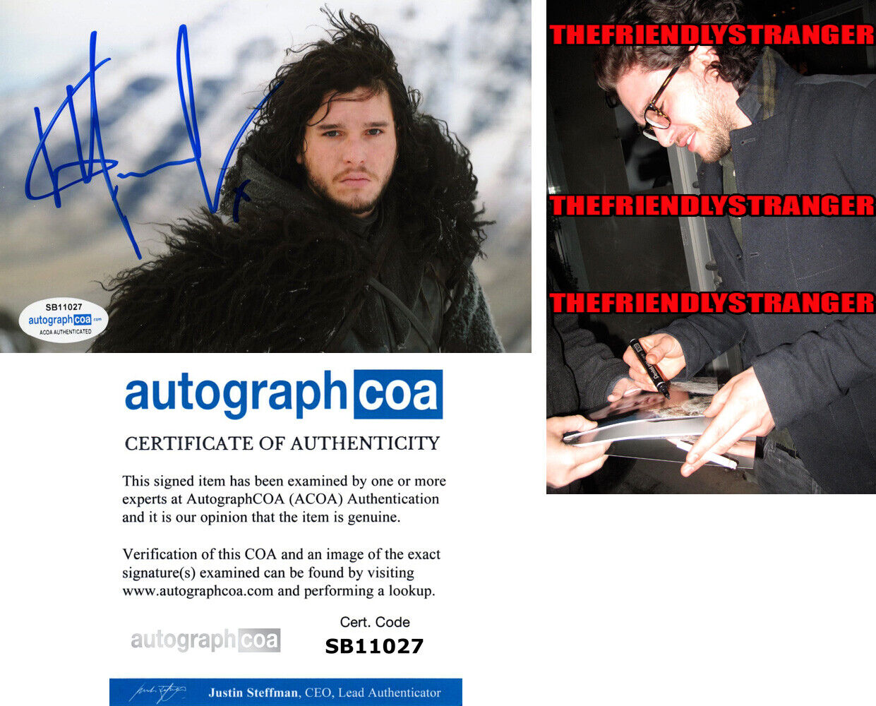 KIT HARINGTON signed GAME OF THRONES