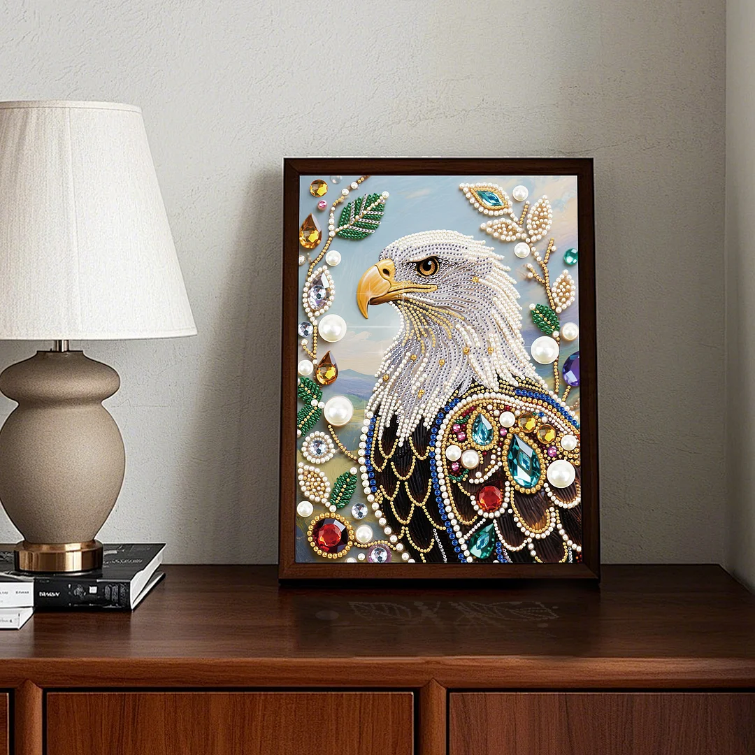 Eagle B Special Shaped 5D DIY Partial Drill Pearl Diamond Painting Kit for Adults Beginners Home Decor 30x40cm