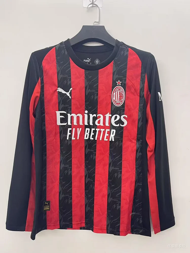 25/26 AC Milan Home Long Sleeve Fan Edition